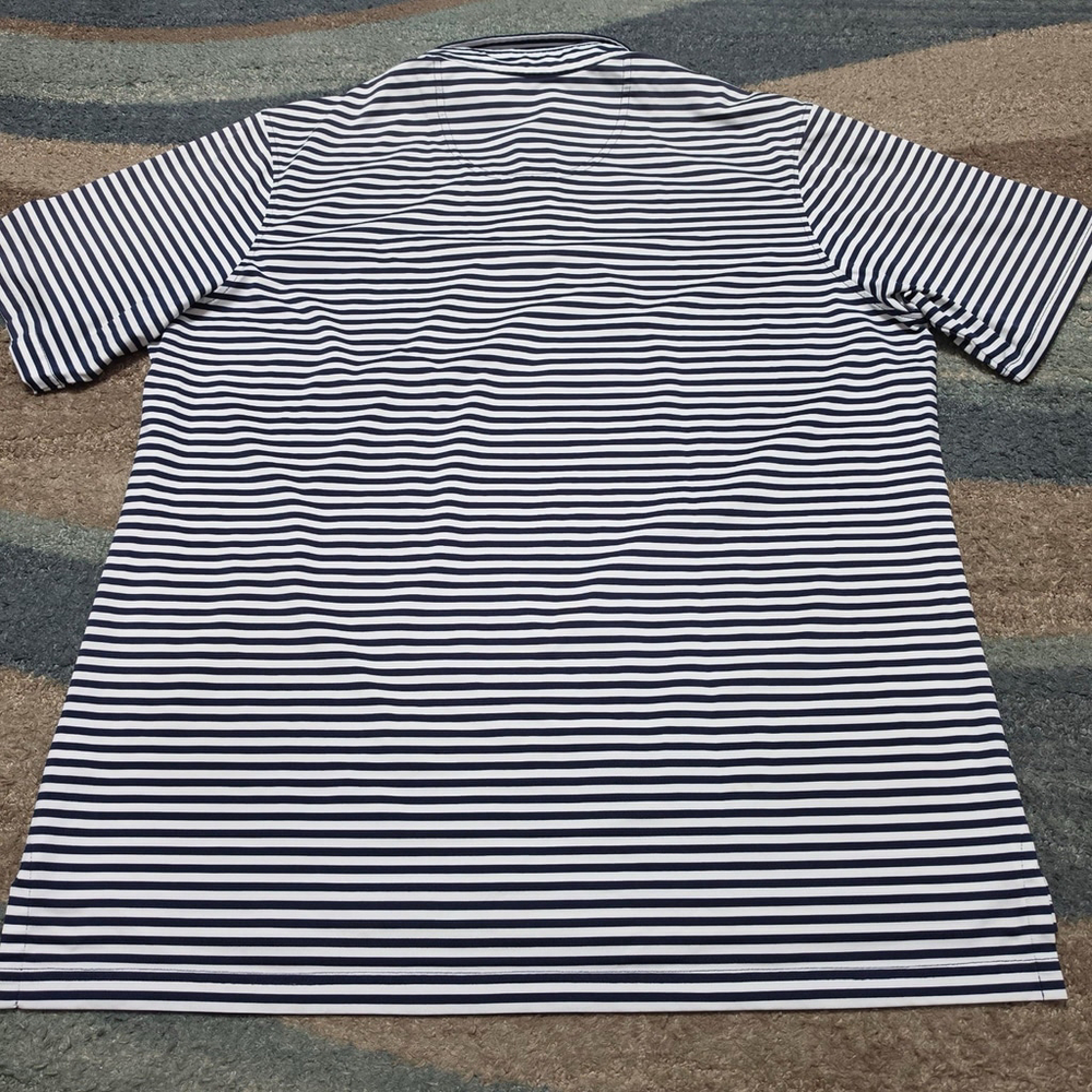 Gulph Mills Golf Club Polo XL Navy White Stripe USA Made FG Tech Shirt - Picture 3 of 7